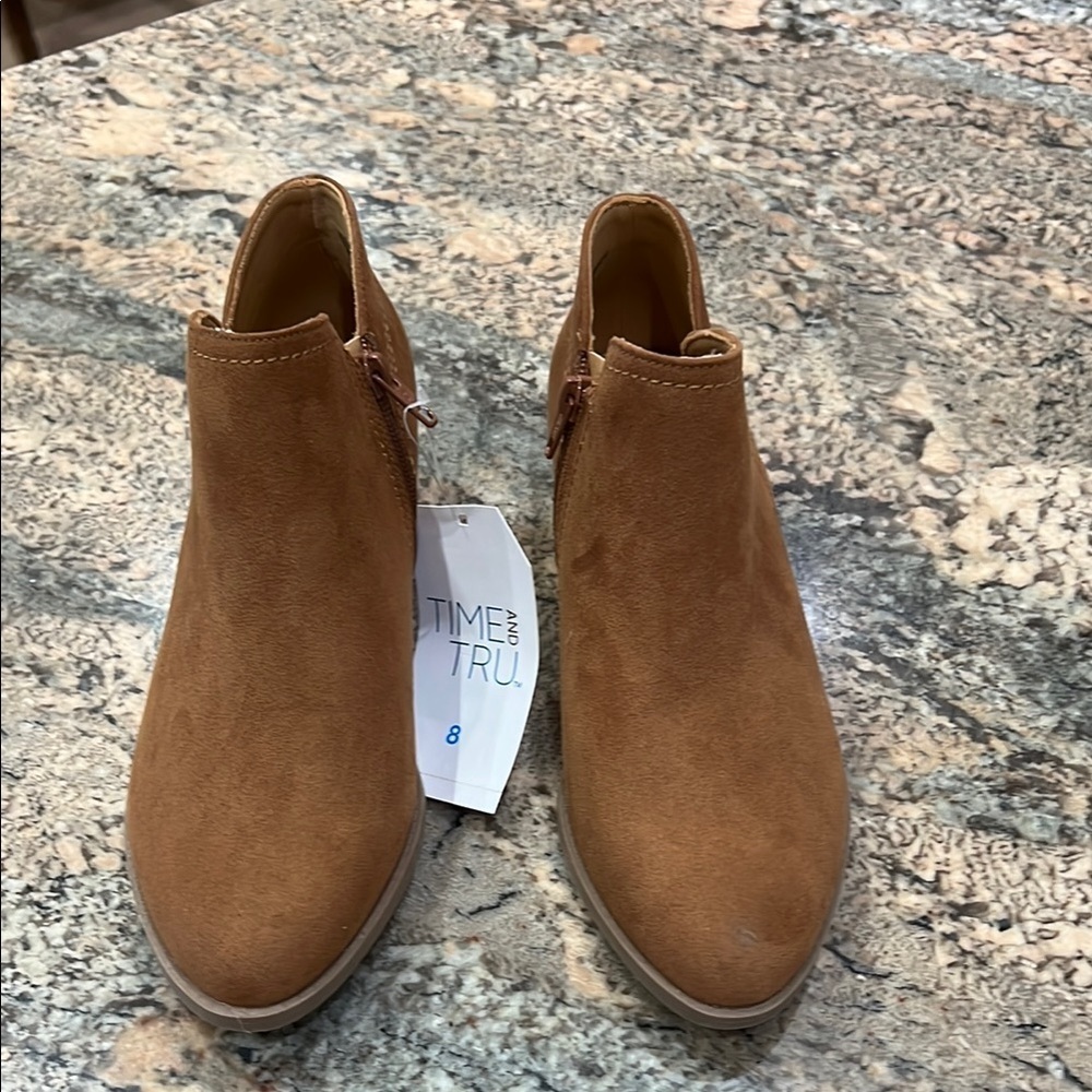 NWT Time and Tru Tan Ankle Boots